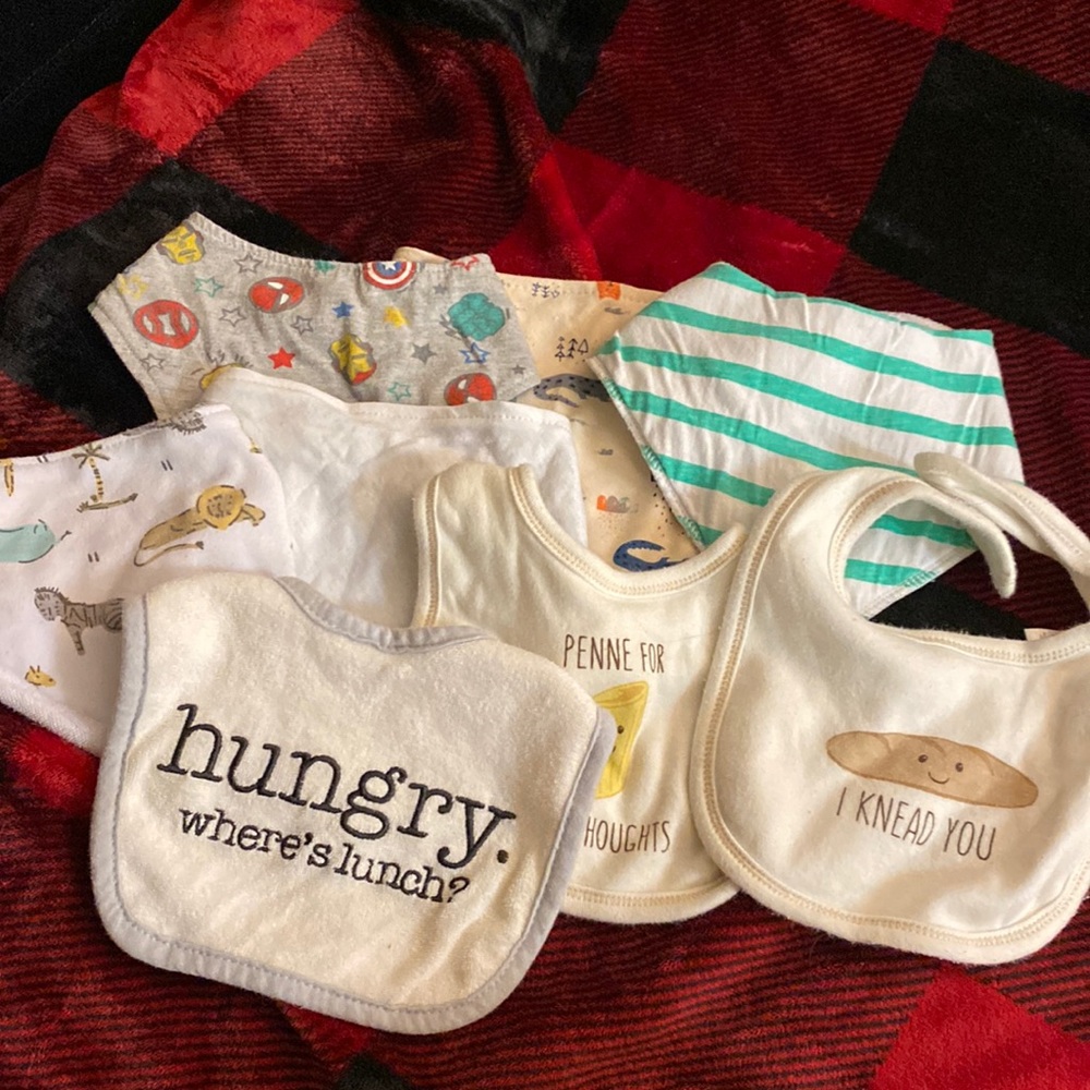 8 never worn bibs.